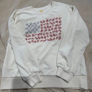 Off white seashell crew neck sweatshirt